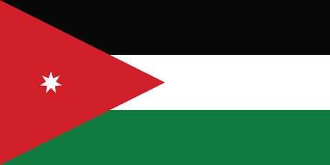 Jordan Flag Vector Clipart Illustration - High-Quality Design of the National Flag of Jordan, Perfect for Graphic Design, Printing, and Digital Projects
