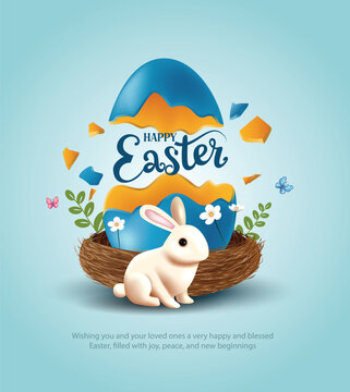 Happy easter greetings. vector illustration design