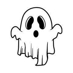 Cute Ghost Outline Illustration