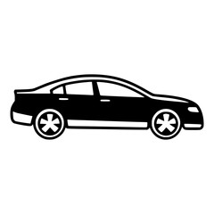 Car Silhouette Icon - Black Outline