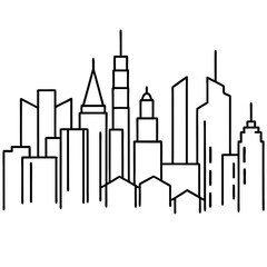 City Skyline Line Art