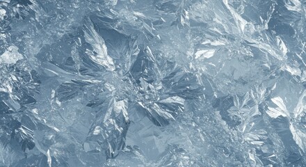 Obraz premium Close-up of shimmering ice crystals reflecting light in a frozen landscape