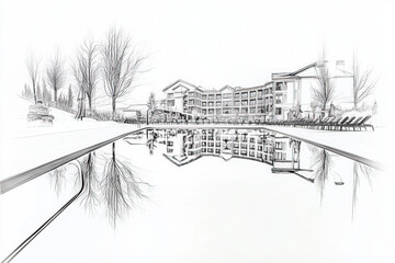 Obraz premium resort sketch