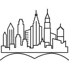 Naklejka premium City Skyline Line Art