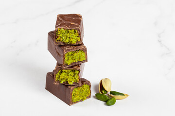 chocolate candy on white background