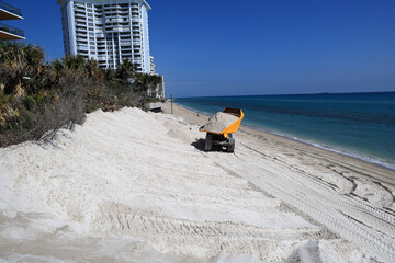 Beach erosion has required a sand replenishment project to be implemented in Florida on the Atlantic Ocean.  An entire sand dune had eroded over the last 5 years.