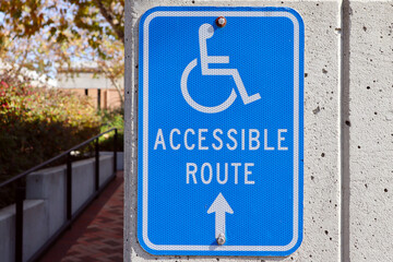 Wheelchair Accessible Entrance Route Sign