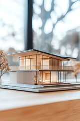 Transparent background displaying a contemporary house model, highlighting innovation in architectural design and housing trends.