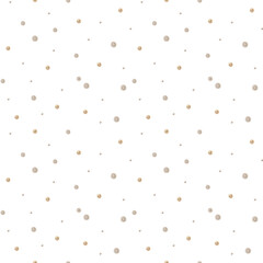 Seamless pattern beige buttons for sewing and crafts. Watercolor print in retro pastel style. Hand drawn illustration isolated on background for design textiles, fabrics, packaging, clothes, hobbies