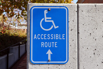 Wheelchair Accessible Entrance Route Sign