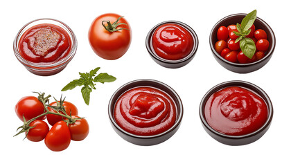 Fototapeta premium set of tomato ketchup