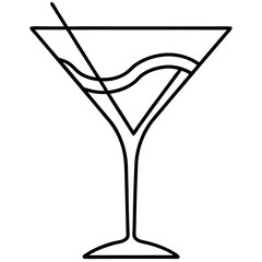Martini Glass Outline Vector