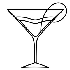 Martini Glass Outline Vector