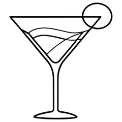Martini Glass Outline Vector