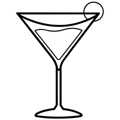 Martini Glass Outline Vector