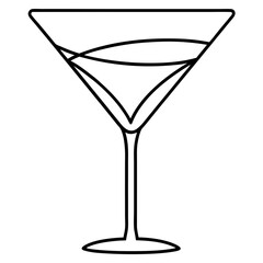 Martini Glass Outline Vector