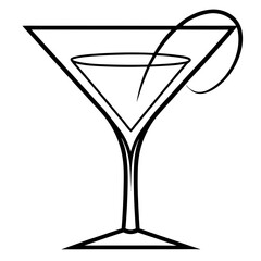 Martini Glass Outline Vector
