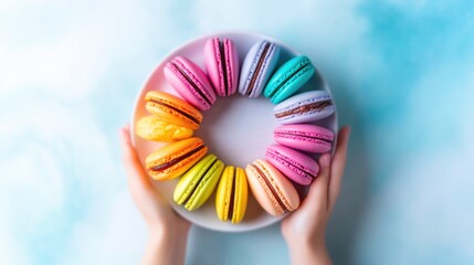 Glamorous pastel macaroon display for refined dessert lovers