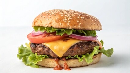 Hamburger on white