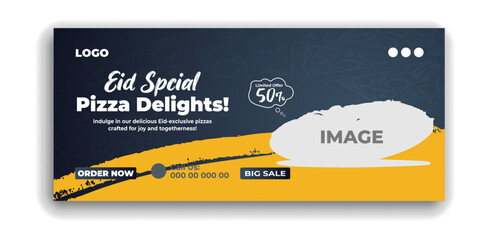 Modern Pizza Restaurant Banner Template for Food Promotion and Special Offers