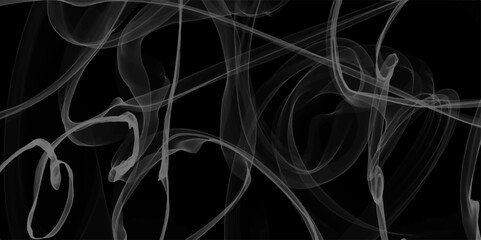 White smoke abstract on black background, fire design. Scratched texture soft lines brushed steel, desktop wallpaper. Collection of airborne particulates and gases emitted. Smoke steam set