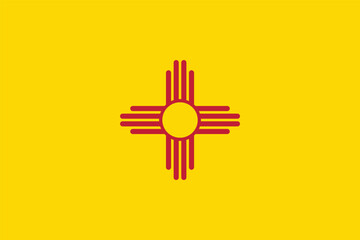 New Mexico State Flag Vector Clipart Illustration, High-Quality Design, Minimalist Style, Symbolic Art for Creative Projects, Modern Digital Representation of the Zia Sun Symbol