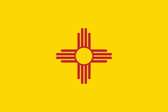 New Mexico State Flag Vector Clipart Illustration, High-Quality Design, Minimalist Style, Symbolic Art for Creative Projects, Modern Digital Representation of the Zia Sun Symbol