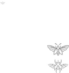Butterflies silhouette black background on white Background eps