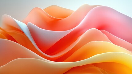 Abstract Waves of Peach, Pink, and Orange Hues: A Digital Art Piece