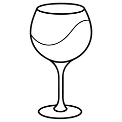 Wine Glass Drawing Outline Vector