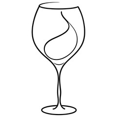 Wine Glass Drawing Outline Vector