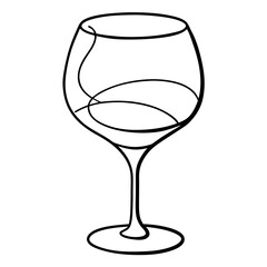 Wine Glass Drawing Outline Vector