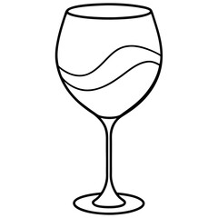 Wine Glass Drawing Outline Vector