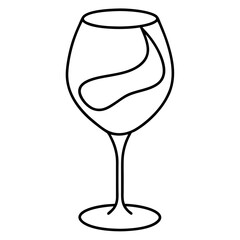 Wine Glass Drawing Outline Vector