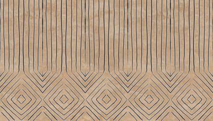 Ethnic linear ornament on a shabby beige background