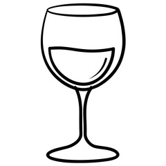 Wine Glass Drawing Outline Vector