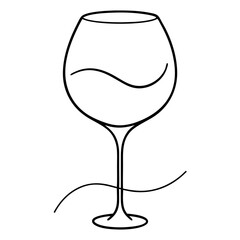 Wine Glass Drawing Outline Vector