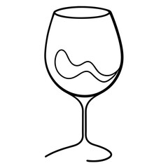 Wine Glass Drawing Outline Vector