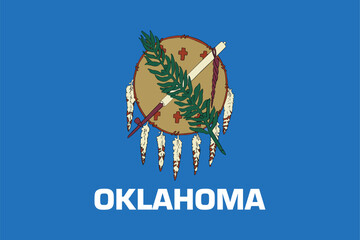 Oklahoma State Flag Vector Clipart Illustration – High-Quality Digital Graphic of the Official Oklahoma Flag with Osage Shield and Olive Branches for Commercial and Editorial Use