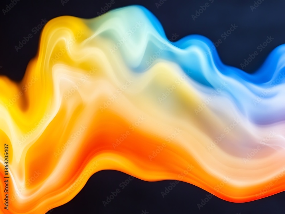 Aufkleber abstract fluid design with blending of warm and cool color gradients