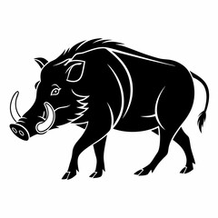 Warthug black silhouette icon vector