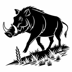 Warthug black silhouette icon vector