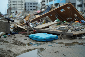 Hurricane Debris, City Ruins Close-Up