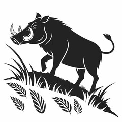 Warthug black silhouette icon vector