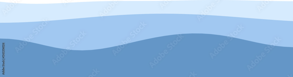 Poster abstract blue wave pattern with flowing curved lines and minimalist design.