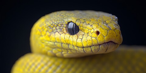 Obraz premium Yellow Snake Closeup Portrait.