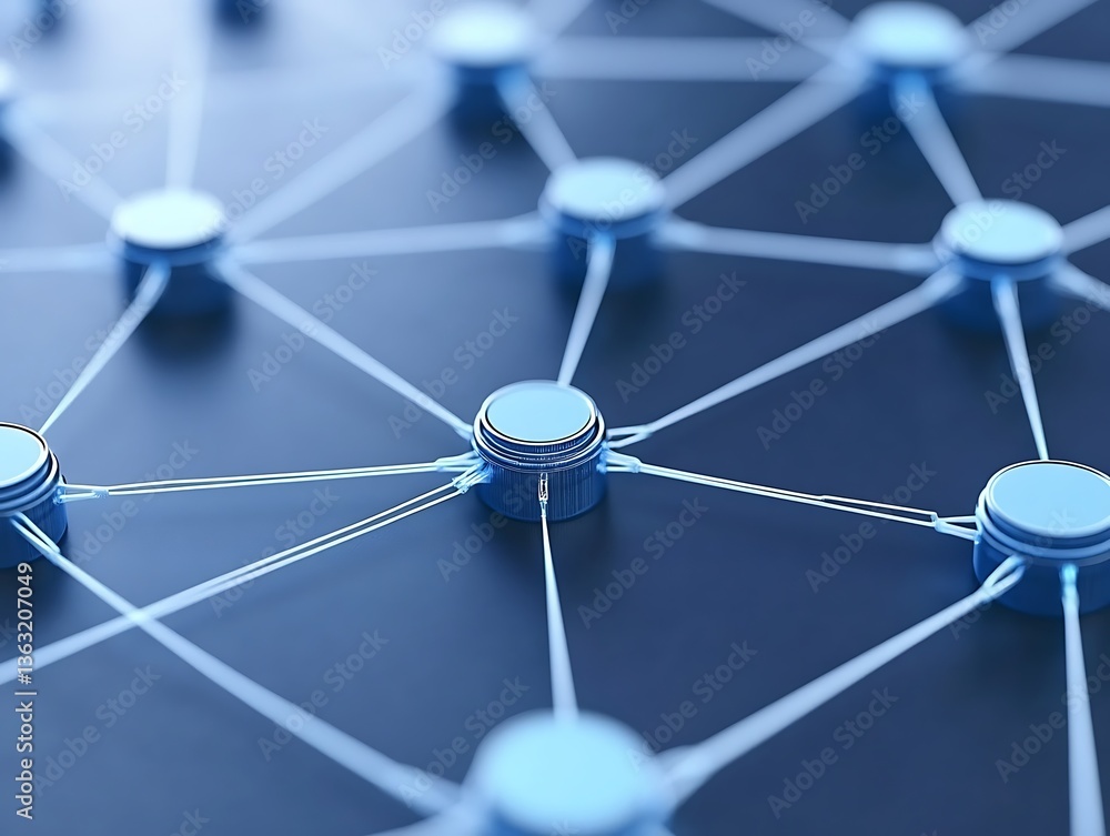Poster abstract neural network illustrating connectivity and data transmission