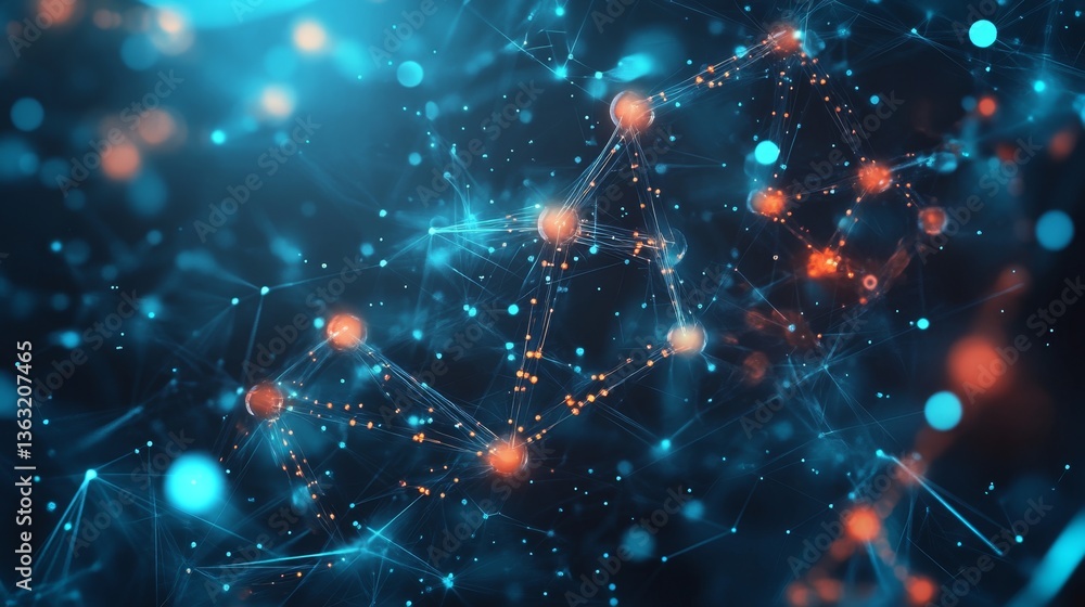 Poster dynamic abstract network visualization digital space digital art high-tech environment artistic pers