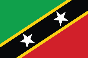 Saint Kitts and Nevis Flag Vector Clipart Illustration - High-Quality Digital Artwork of the National Flag with Bold Colors and Precise Detailing, Perfect for Graphic Design, Educational Materials