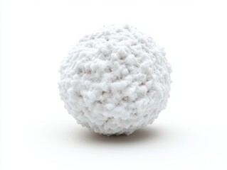 Crisp white snowball on a clean background captures winter fun and holiday spirit with a minimalist style perfect for seasonal projects and creative designs